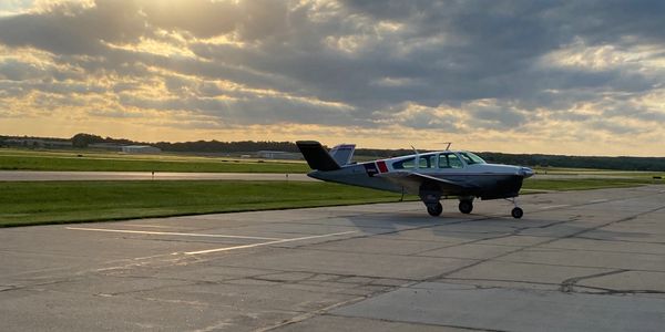 Beechcraft Bonanza parked at the airport