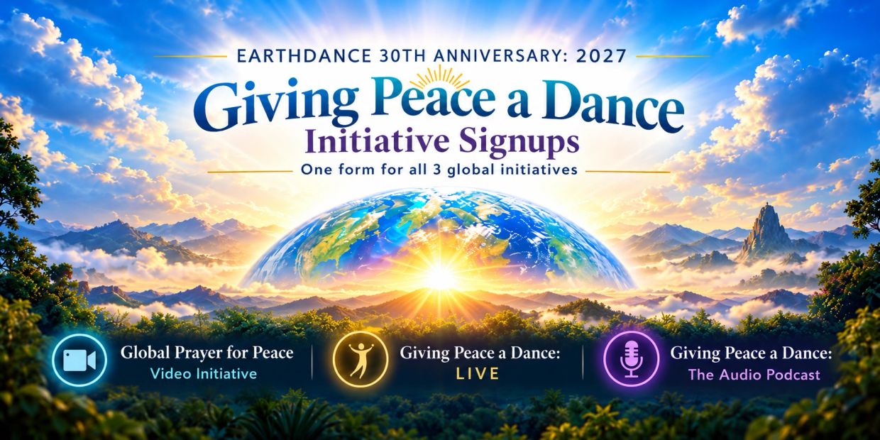 Giving Peace a Dance initiative signups with three global efforts shown.
