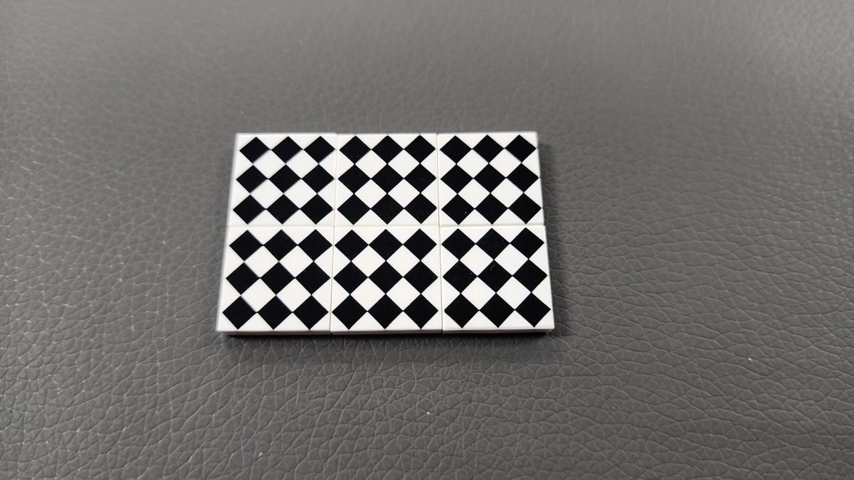 2x2 Tile Printed Black Checker Board