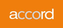 Accord Heathcare logo - Orange backgroud with Accord in white and ligth grey