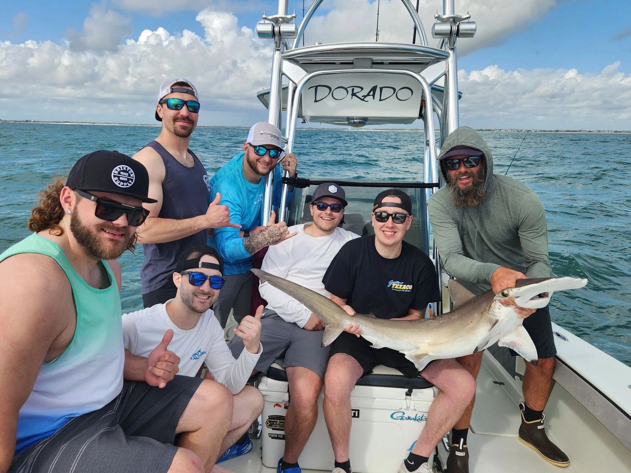 Clients with a Inshore shark fishing trip here in Daytona Beach 