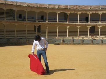 Matador practicing in the Bullring in Ronda, Spain
