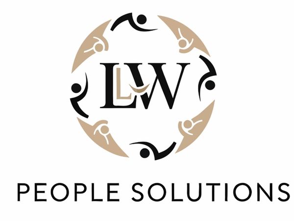 Logo featuring 'LW' surrounded by stylized human figures in a circle with 'People Solutions' text below.
