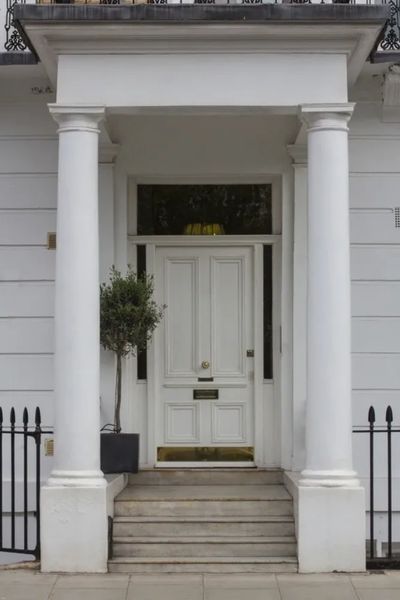 White Wooden Entrance Door to residential building in Dublin