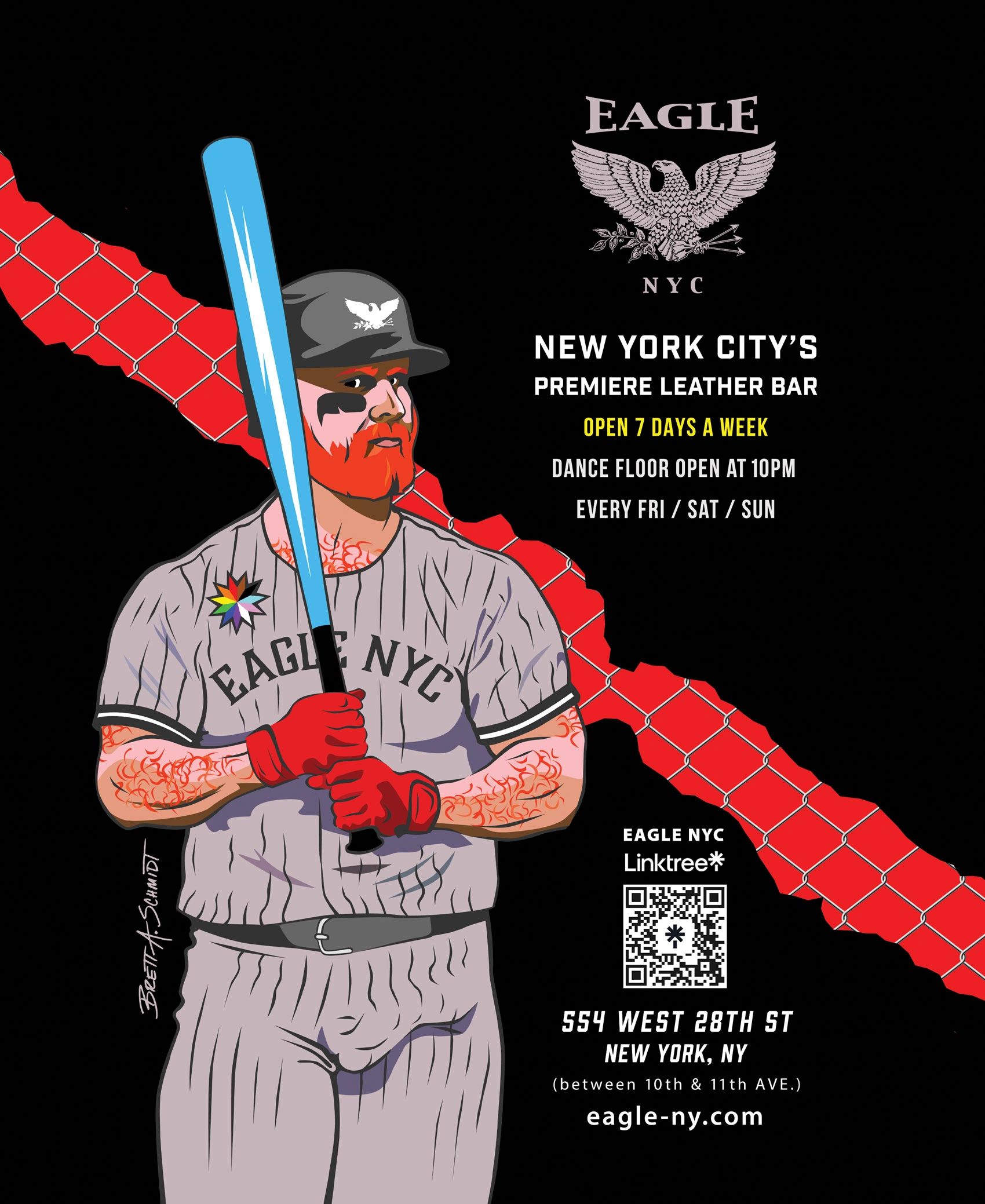 Softball Red Beard 
Illustrated & Designed for Eagle NYC 
Brett A. Schmidt 
2024