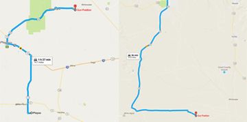 Silver City, NM and Playas, NM maps to Gun Position