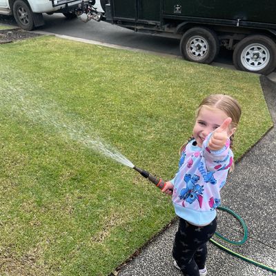 Everyone gets excited for a beautiful lawn.