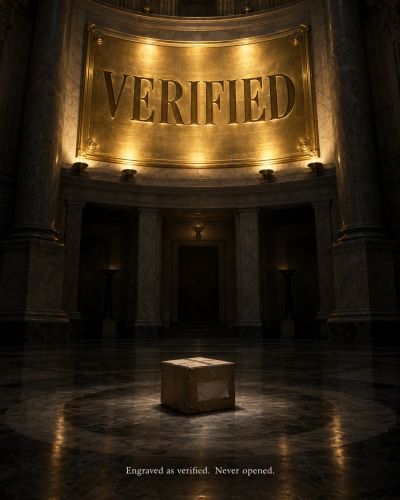 Verification: engraved plaque versus sealed unopened box