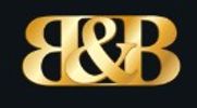Golden B&amp;B logo with a sleek design on a black background.