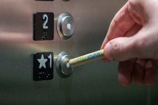 Use the back-end of ECO-Stylus on elevator buttons!