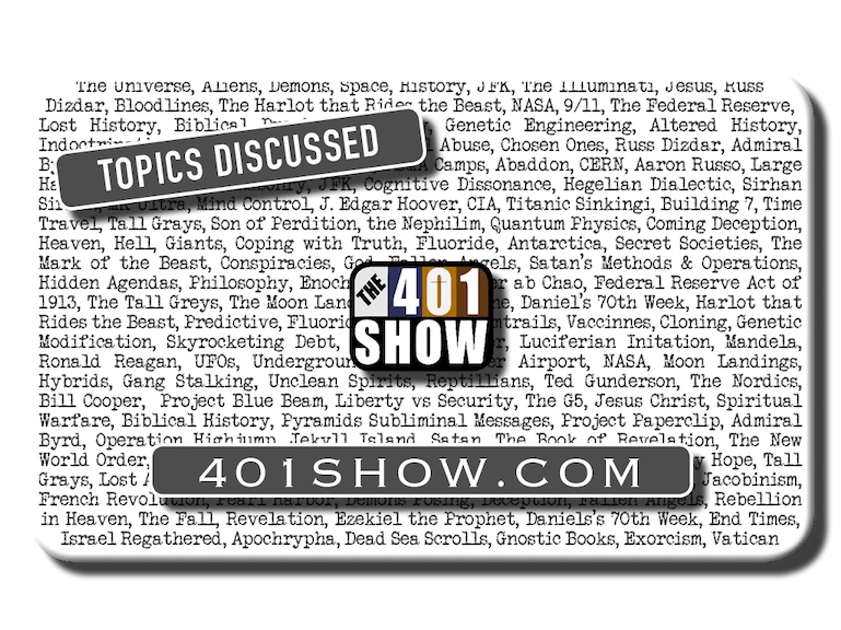 401 Show Topics: aliens, antarctica, mandela, paperclip, dizdar, missler, NASA, CIA, Moon Landings