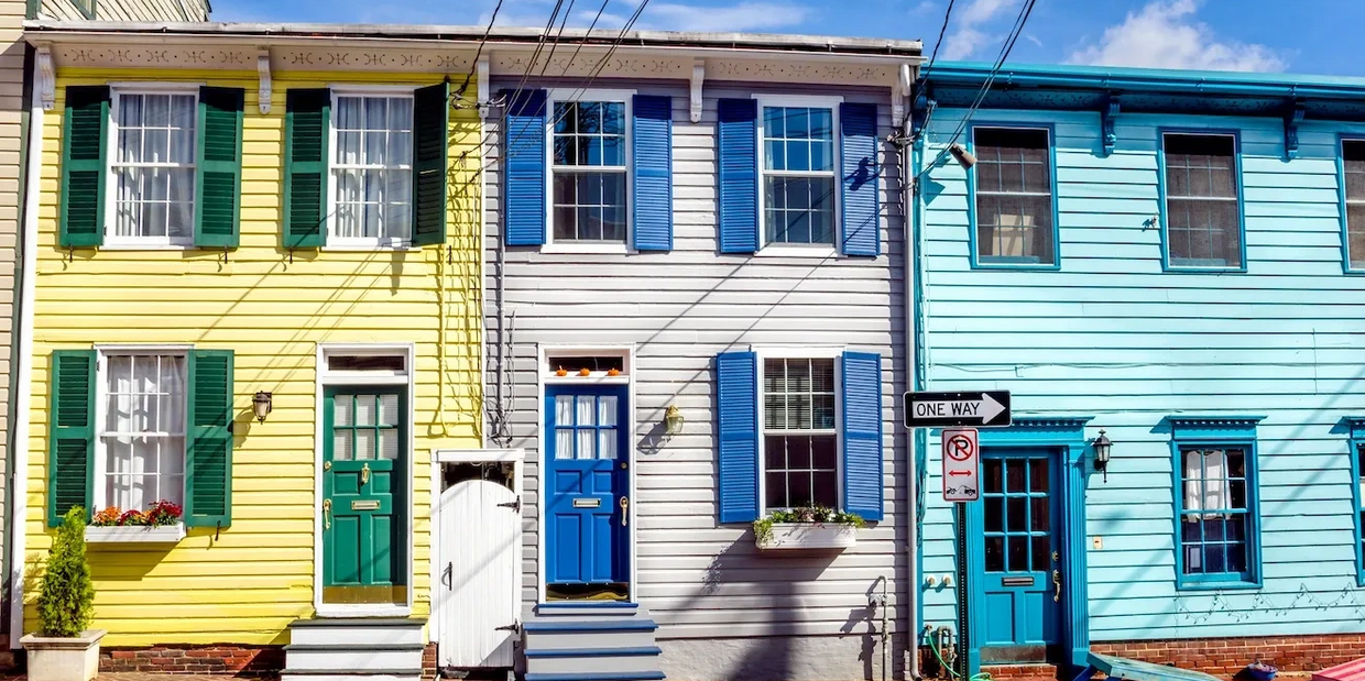 Street view of Fleet Street in Annapolis, Maryland