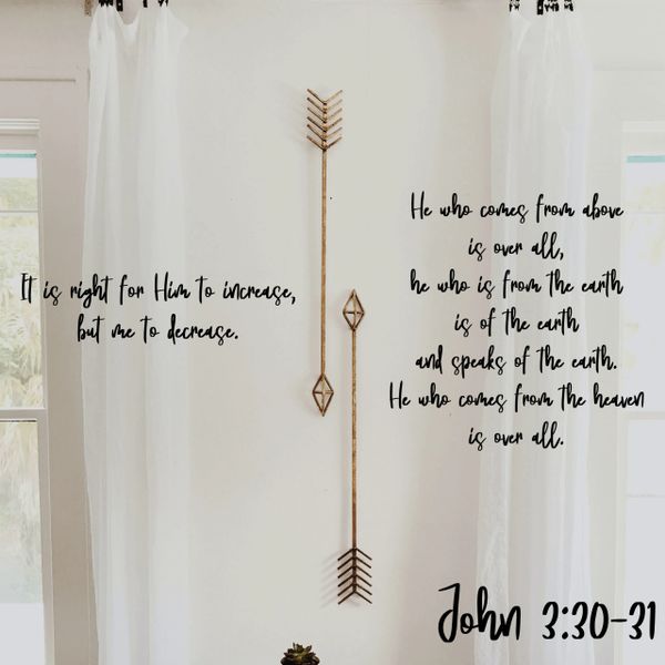 John, increase, decrease, Him, above, earth, heaven, God, Yahuah, Jesus, Yahusha, Elohim, 