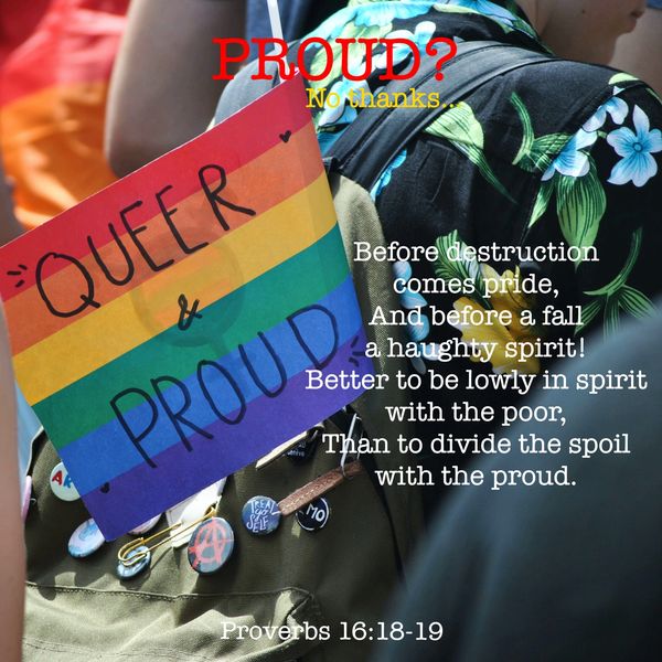Pride, queer, destruction, fall, haughty spirit, lowly spirit, poor, spoil, proverbs, Bible, God,