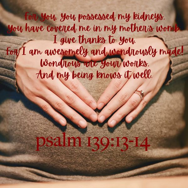 kidneys, covered, mother's womb, thanks, awesomely, wondrously made, being, psalm, God, Yahuah, El