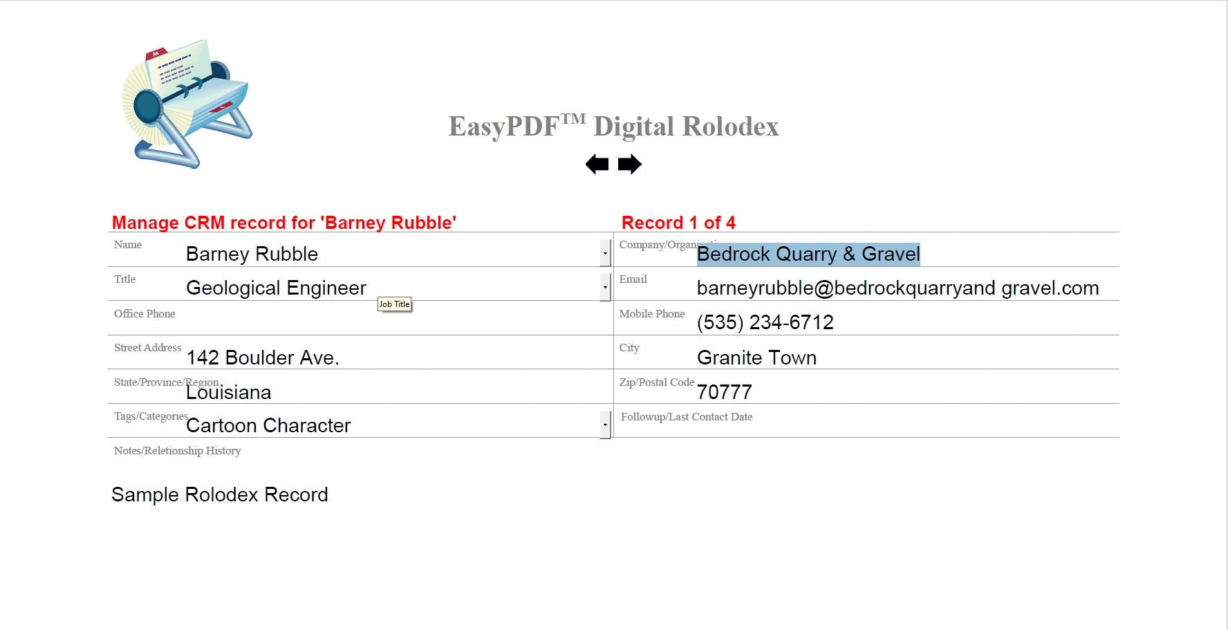 EasyPDF™ Digital Rolodex @ EasyPDF™ Forms LLC