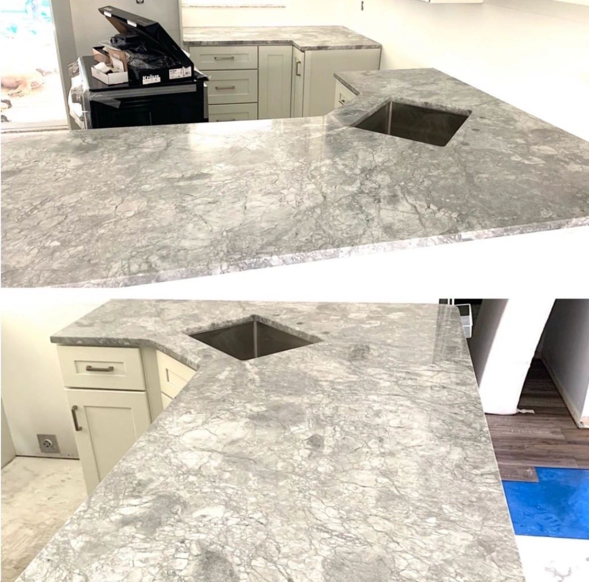 Project Countertop Super White Installed In Westchase Fl