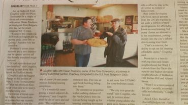 Article in local newspaper on the Pizza Shop