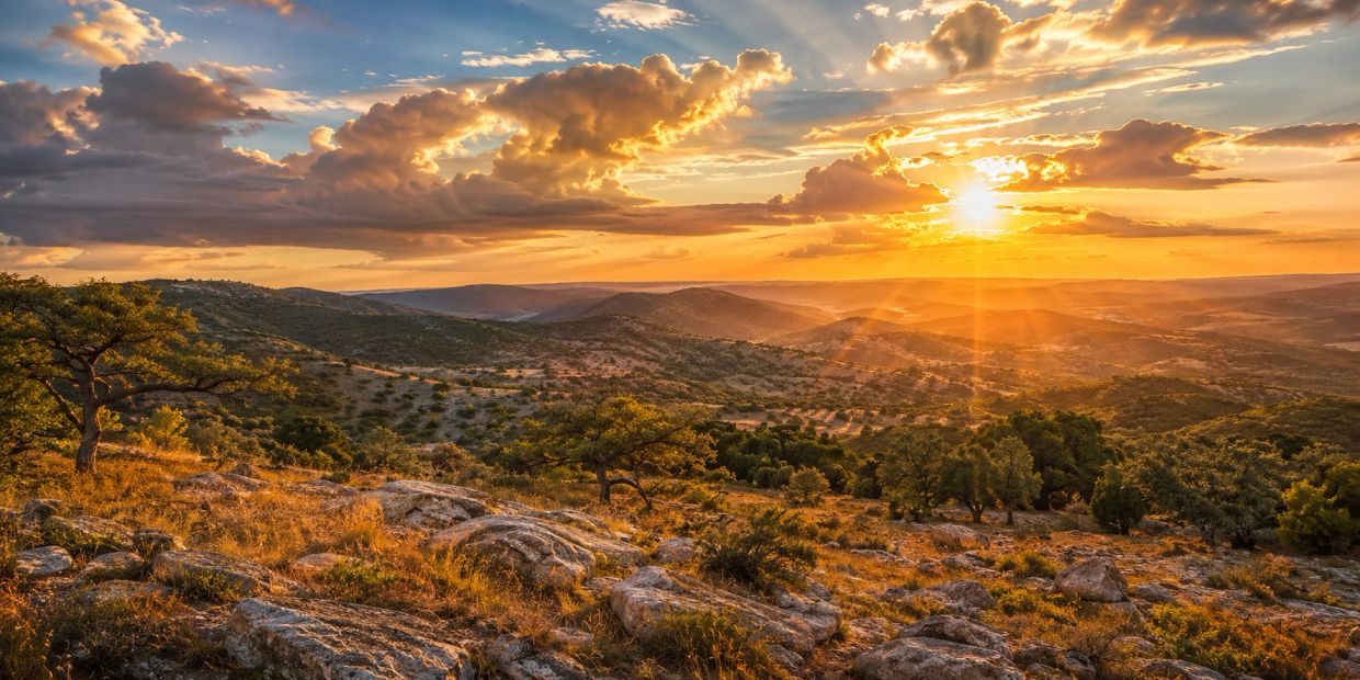 A peaceful view of the Texas Hill Country near Austin, home of ATX Family Therapy’s virtual counseling services.