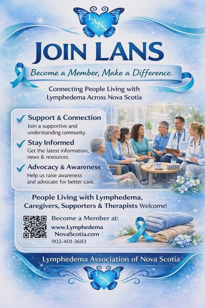 Join LANS to support and connect people living with lymphedema in Nova Scotia.