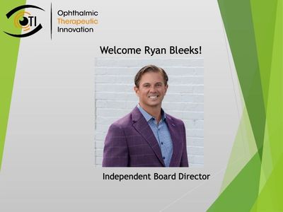 Welcome slide introducing Ryan Bleeks as Independent Board Director.