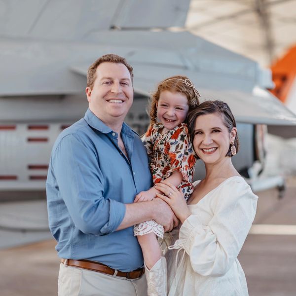 Happy family smiling together.