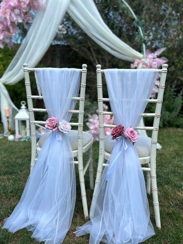 Chair drapes. 