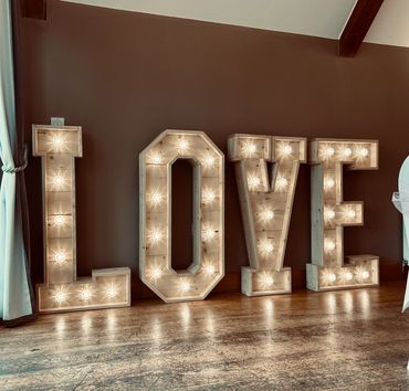 illuminated letters love mr & mrs rustic lights rustic wedding, barn wedding, wooden love letters
