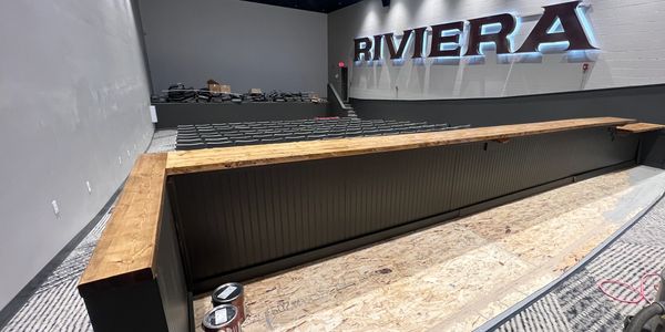 Custom bar in the back of the newly remodeled Riviera.