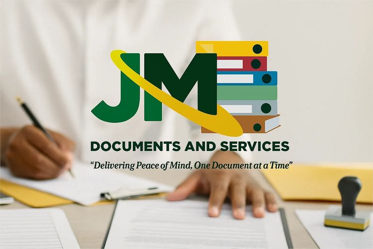 Logo for JM Documents and Services with tagline on document handling.