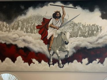 Jesus riding a white horse
