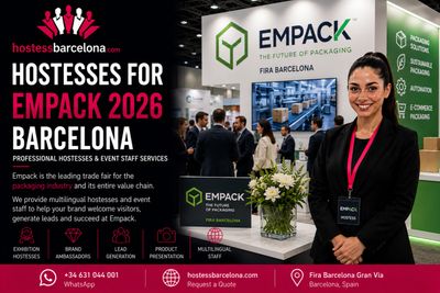 Professional hostesses for Empack 2026 event in Barcelona with expert event services.