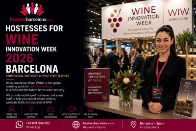 Hostesses for Wine Innovation Week 2026 in Barcelona with professional event staff services.