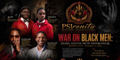 Poster for PSIrenity conference on violence, education, and Black men.