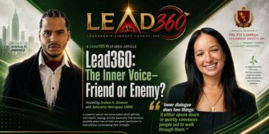 Lead360 article featuring Joshua Jimenez and Amaranta Henrquez on inner dialogue.