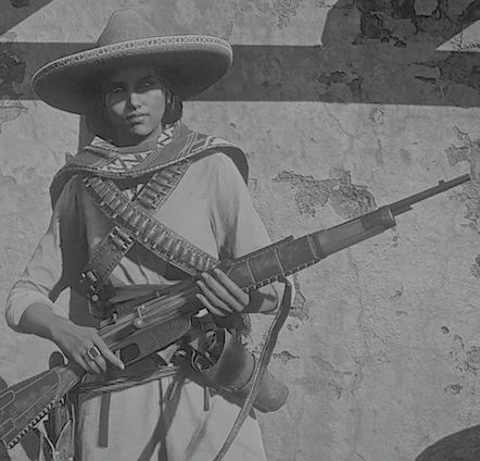 Soldadera with rifle