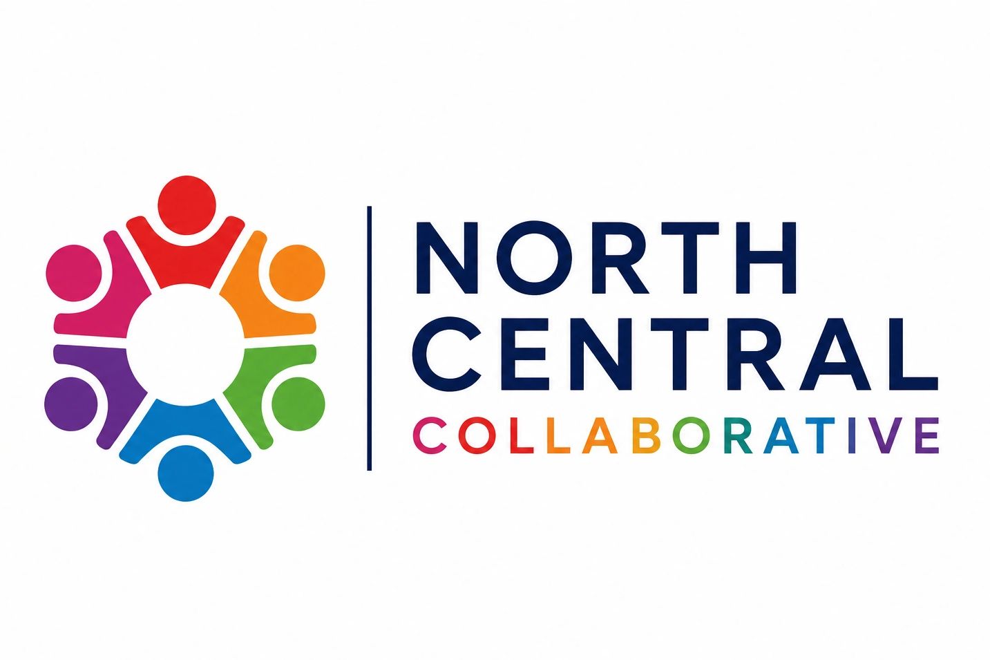 Logo of North Central Collaborative with colorful figures in a circle.