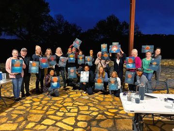group acrylic painting
