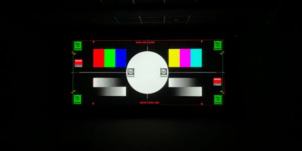 Barco Digital Cinema projector alignment chart. 