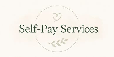 Elegant logo for Self-Pay Services with heart and leaf design.