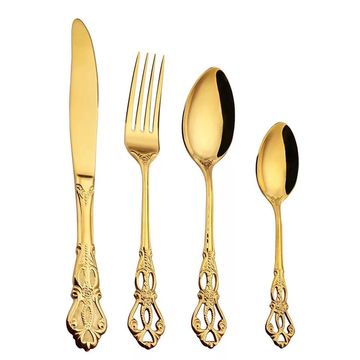 Set includes dinner fork, dinner knife, 