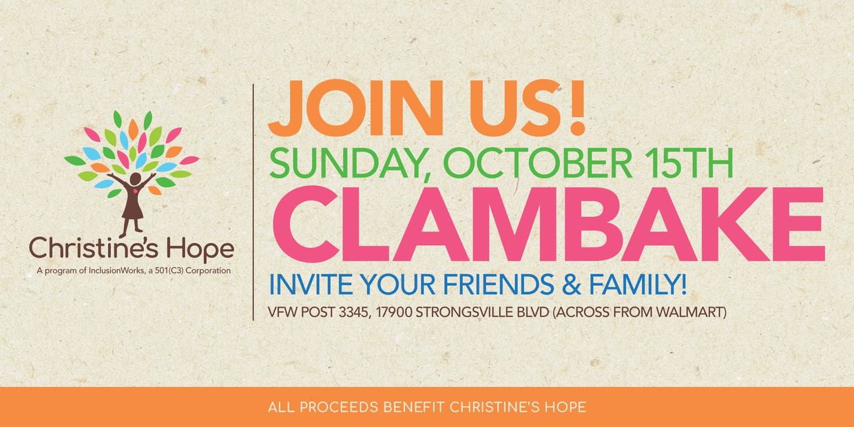 Join Christine's Hope Clambake event on October 15th at VFW Post 3345.