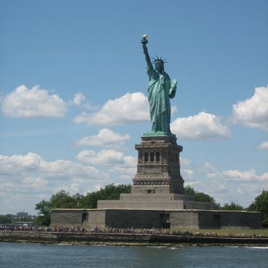 Statue of Liberty on a sunny day.