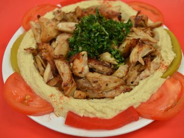 Hummus with Chicken Shawarma