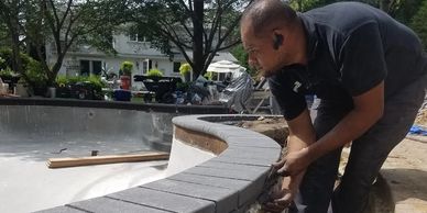 POOL COPING INSTAL