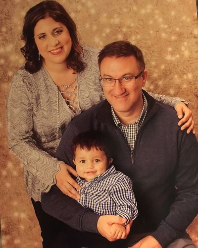 Drs. Maryam and Karl Forgeron, pictured with their son, Kamran.