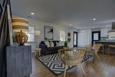Artwork on the walls adding a decorative touch, including a framed abstract painting above the sofa.