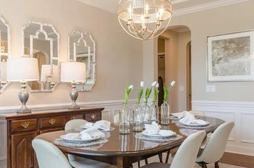 Modern dining room with a traditional touch.