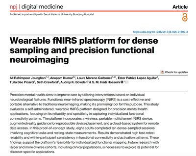 Research article on wearable fNIRS for neuroimaging in digital medicine.