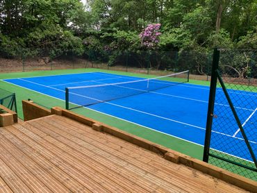 Out door tennis court with beautiful scenery 